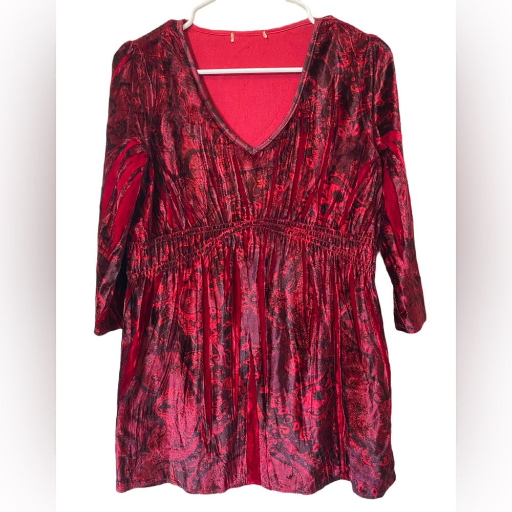 Red Vintage Velveteen Top